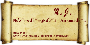 Márványkői Jeremiás névjegykártya